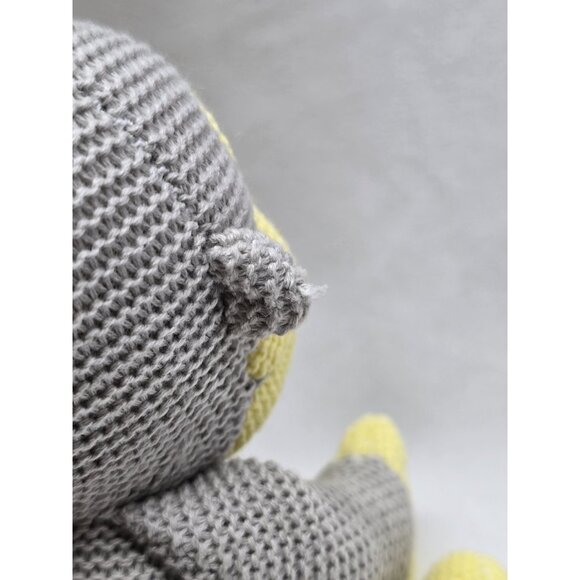 Baby Bum Knit 5” Knit Sock Monkey Plush Toy Soft Lovey Grey & Yellow Gorilla - Picture 6 of 7